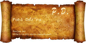 Pohl Dóra névjegykártya